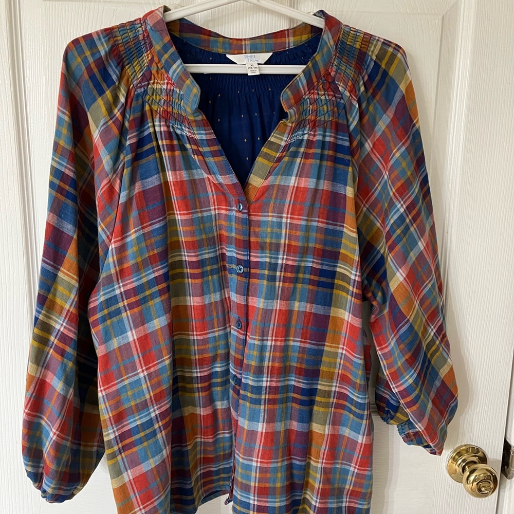 Multicolor Plaid Women's Top